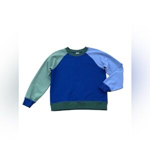 Hanna Andersson Size 140, 10, French Terry Blue Colorblock Sweatshirt